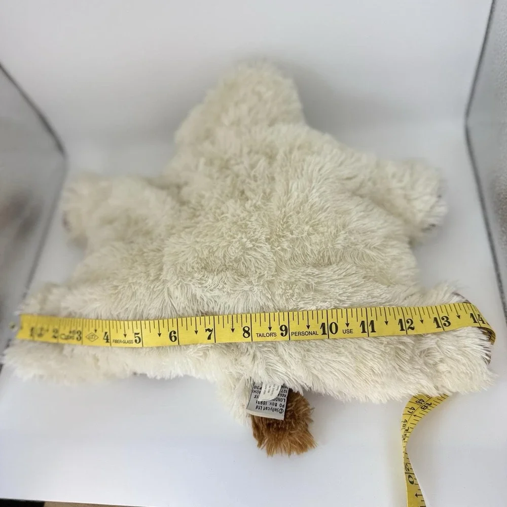 VTG Jellycat Large Laying Dog Plush Cream Brown Floppy Stuffed Animal 14